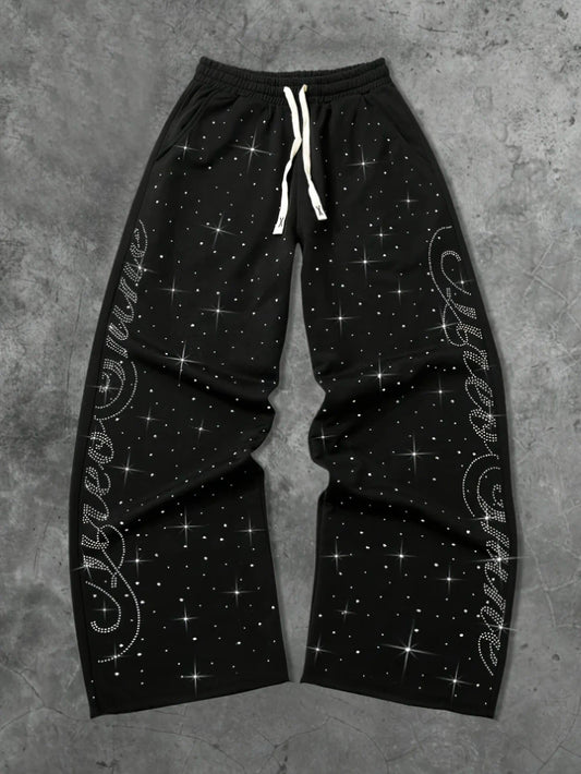 Rhinestone Star Streetwear Pants
